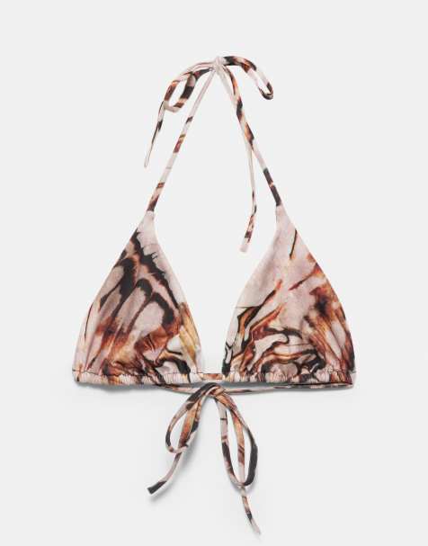 Pull&Bear – Triangel-Bikinioberteil in Rosa - view 1