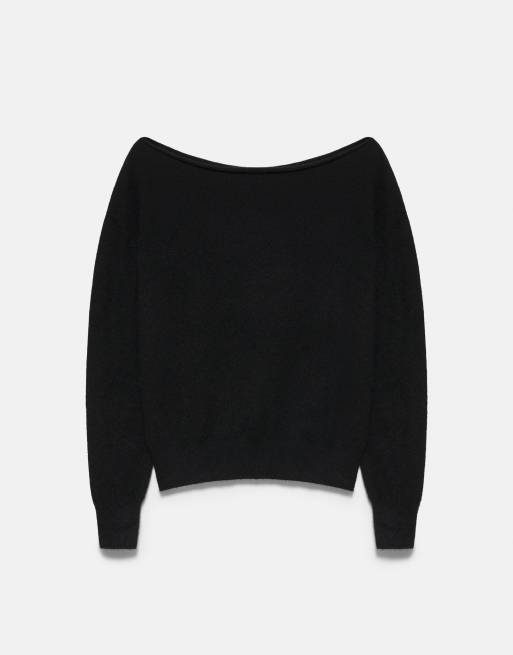 Pull&Bear tröja med båtringning i svart, 6 av 7