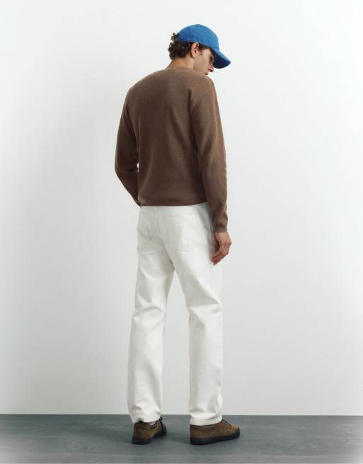 Pull&Bear tröja med henley-ringning i chokladbrun, 2 av 7