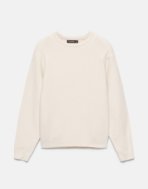 Pull&Bear tröja med raglanärmar i offwhite, 5 av 7