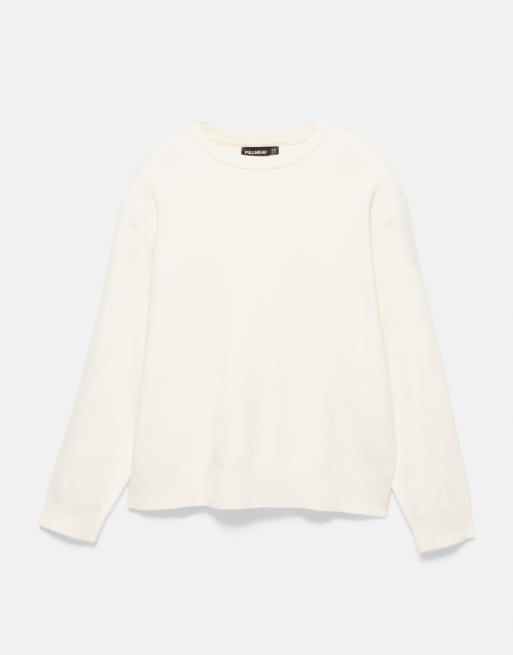Pull&Bear tröja med rund halsringning i ecru/beige, 5 av 7