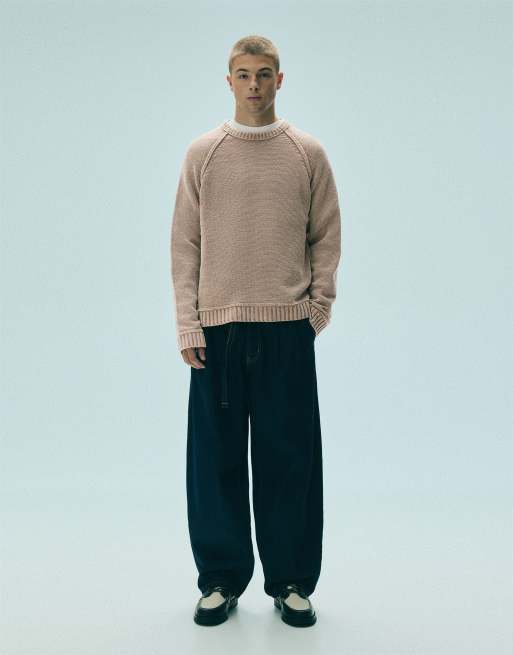 Pull&Bear tröja med tvättad finish i taupe, 5 av 7