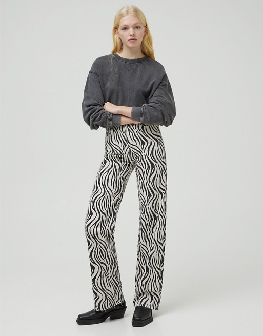 Pull&bear trousers in zebra print