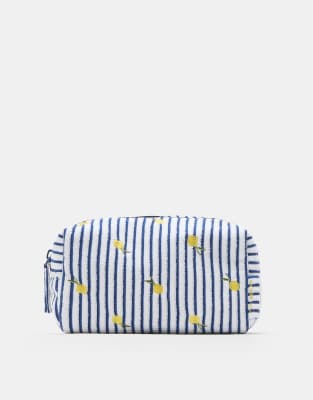 Pull & Bear - Trousse de toilette effet serviette à rayures - Bleu