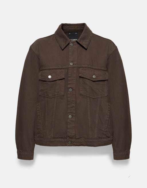 Pull&Bear Trucker-Jacke in Braun, 3 von 5