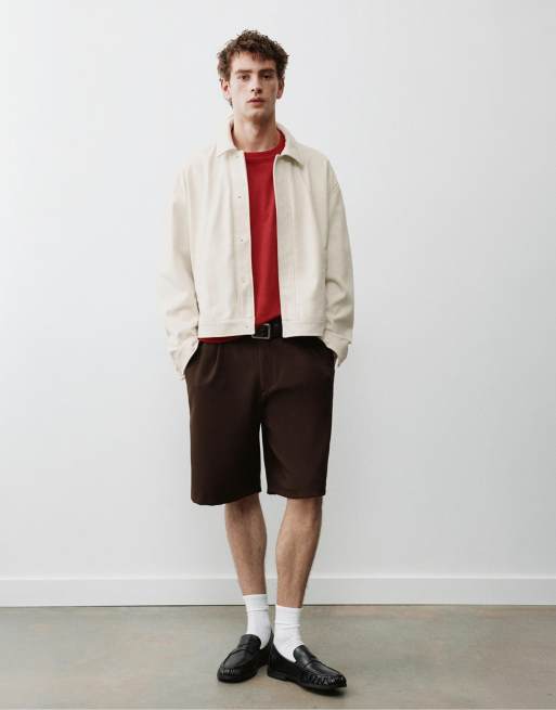 Pull&Bear Trucker jacket in off white, 4 of 7