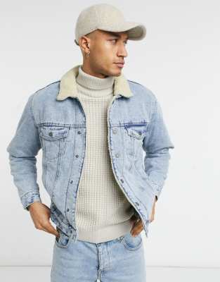 pull&bear denim jacket in light blue