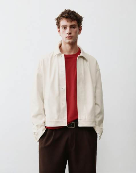 Pull&Bear truckerjack in gebroken wit - view 1
