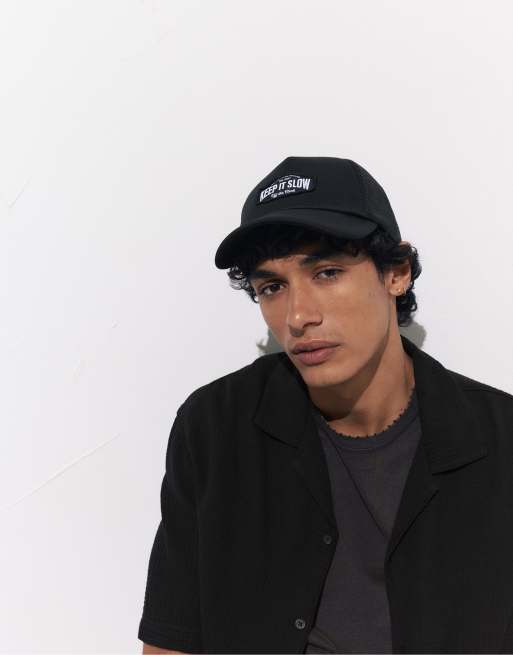 Pull&Bear - Truckerpet met grafische print in zwart, 2 van 4