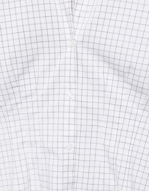 Pull&Bear tætsiddende skjorte med brede manchetter i kulsort, 7 af 7
