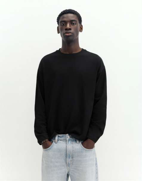 Pull&Bear tung T-shirt i afslappet pasform i sort - view 1