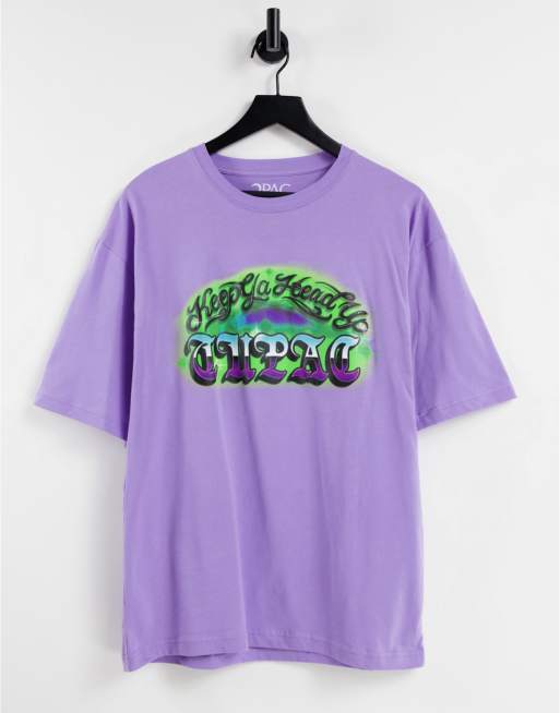 Purple tupac hot sale shirt