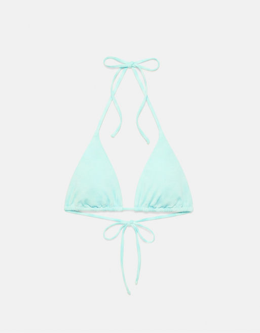 Pull&Bear - Turkisblå trekantsbikinitop, 4 af 4