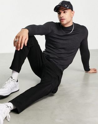 Pull&Bear turtle neck jumper in charcoal