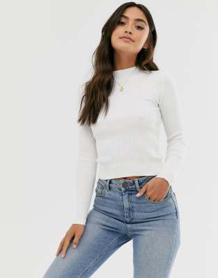 turtle neck jumper white