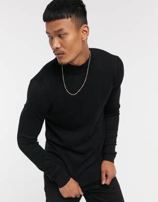 Pull u0026 Bear Turtleneck Sweater In Black | ModeSens