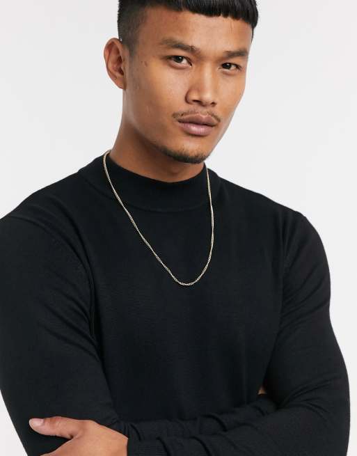 Turtleneck sweater outlet with necklace