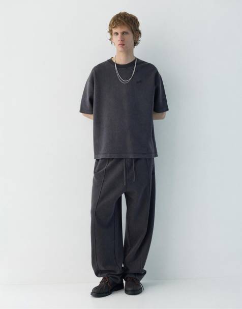 Pull&Bear - Tuta sportiva nero slavato - view 1