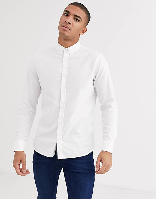 Pull&Bear twill shirt in white | ASOS