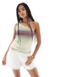 [Pull & Bear] Pull & Bear twist one shoulder mesh top in multi XS MULTI