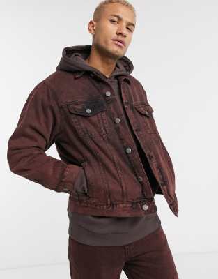denim jacket maroon