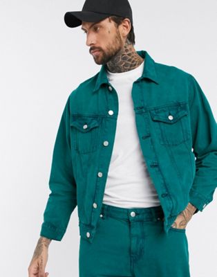asos green denim jacket