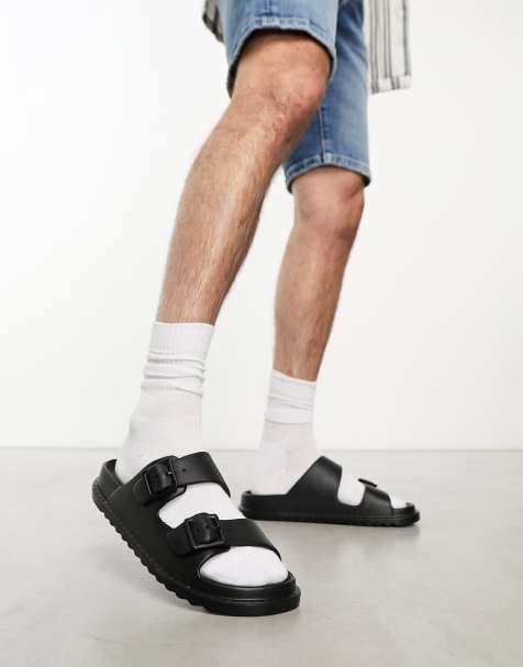 Pull&Bear two strap sandal in black - view 1