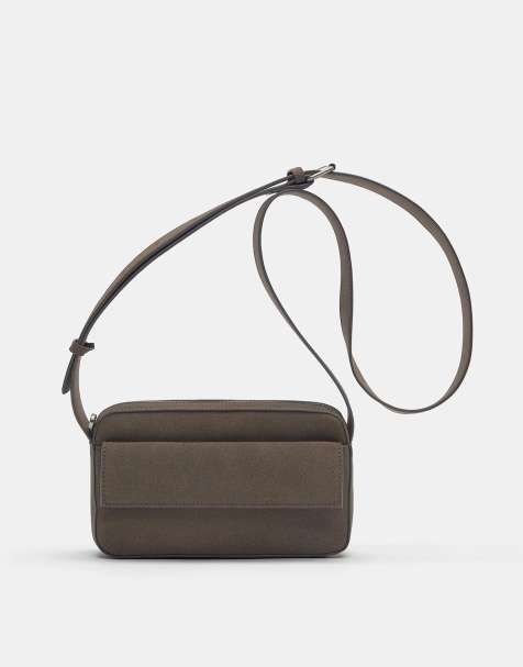 Pull&Bear – Umhängetasche in Braun mit Umschlagklappe - view 1