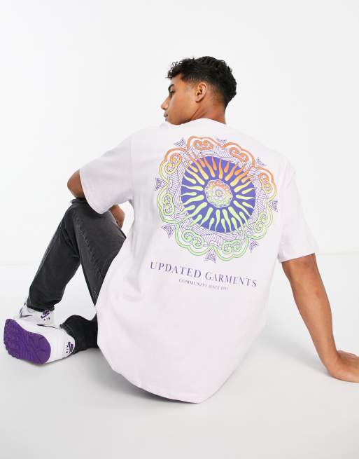 Pull&Bear updated garments back print t-shirt in lilac