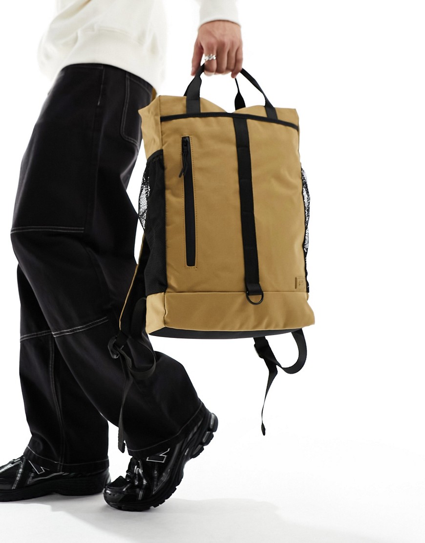 Pull & Bear urban backpack in beige-Neutral