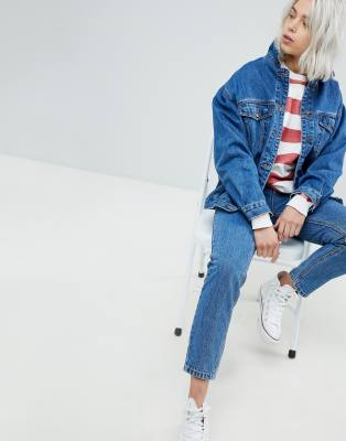 oversized denim jacket pull and bear