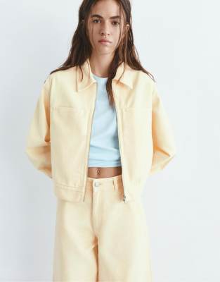 Pull & Bear - Utility-Jacke in Gelb