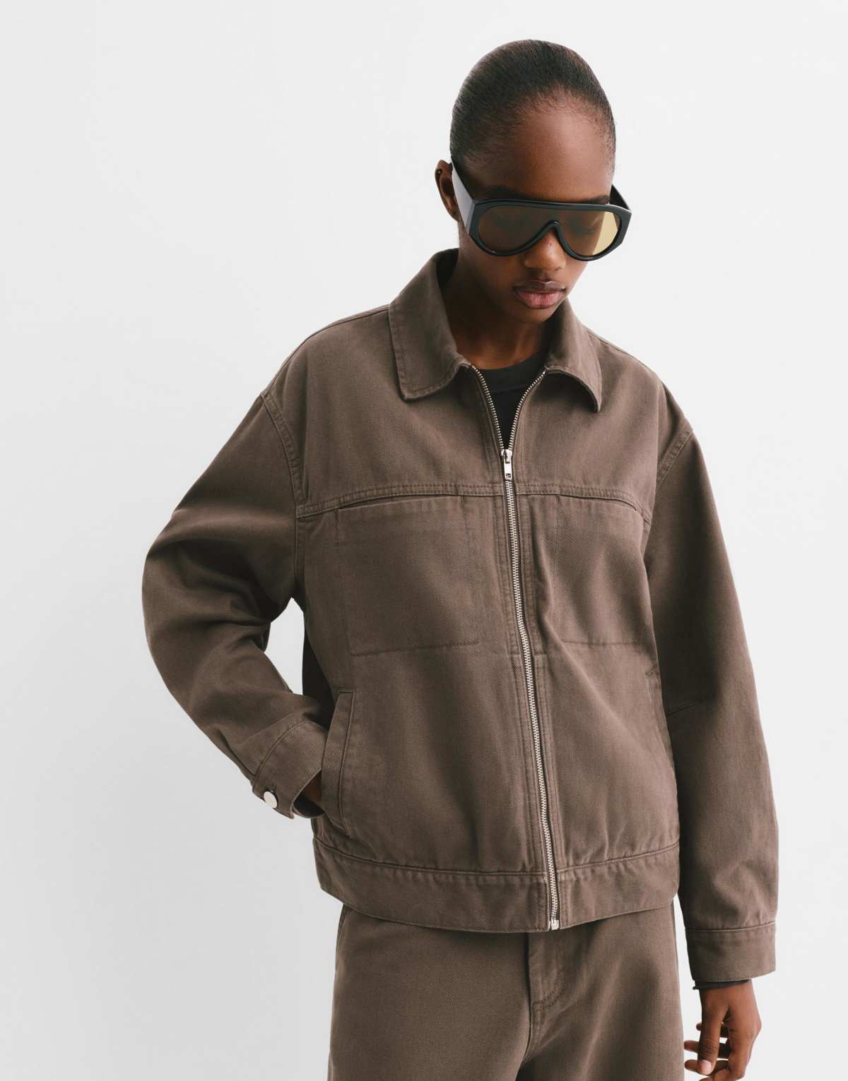 Pull&Bear Utility jacket in brown