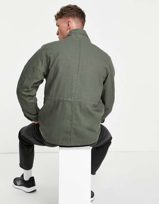 Pull&Bear utility jacket in khaki