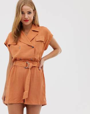 orange utility playsuit