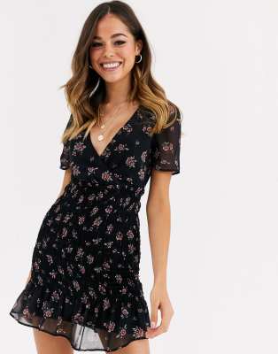 black floral dress asos