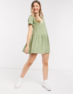 khaki smock dress