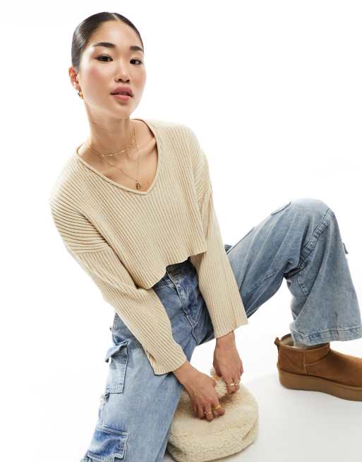 年末年始セール Laid Back CROPPED KNITTED SWEATER 2サイズ - トップス