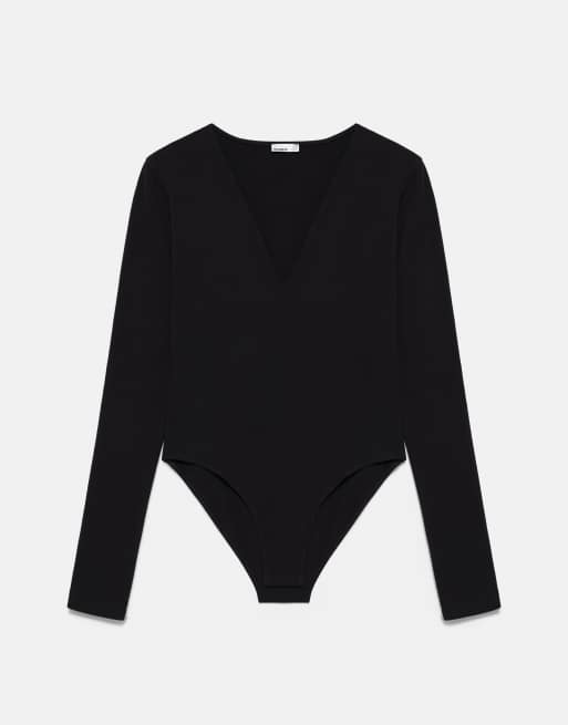 Pull&Bear v-ringad body i svart, 5 av 7