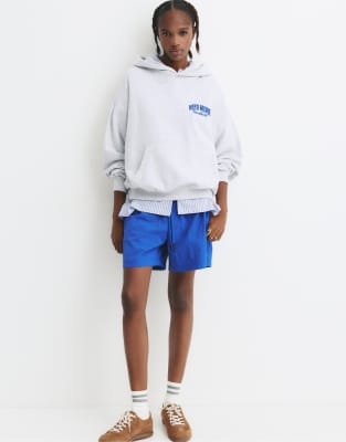 Pull & Bear - Vacation - Kapuzenpullover in grau meliert