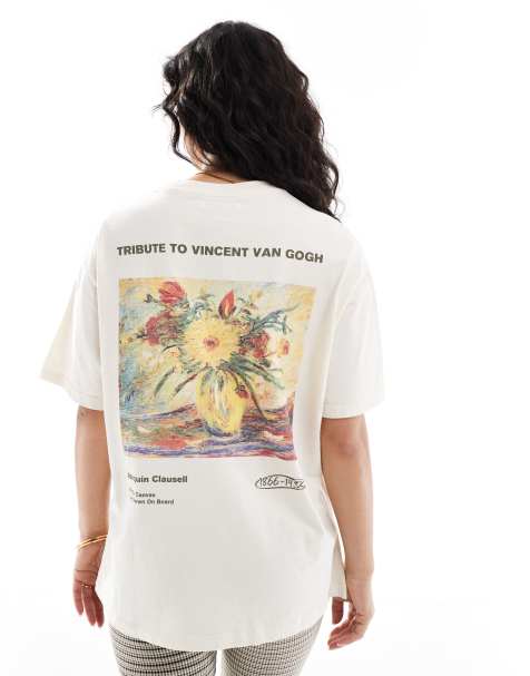 Pull&Bear Van Gogh graphic tee in ecru - view 1