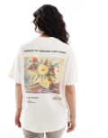 [Pull & Bear] Pull & Bear Van Gogh graphic tee in ecru-White XS Ecru