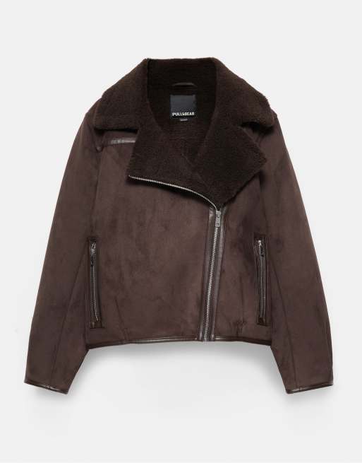 Pull&Bear vändbar jacka i brunt, 5 av 7