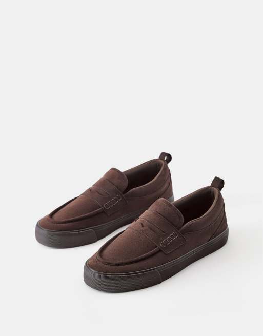 Pull&Bear vardagliga sneakers med rem i brunt, 2 av 4