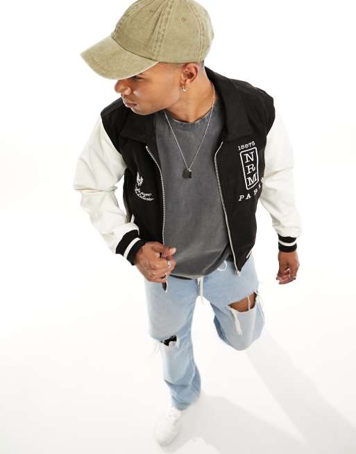 Satin varsity bomber jacket - PULL&BEAR