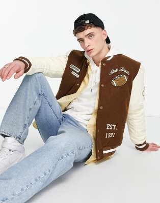 Pull & Bear Varsity bomber jacket - 550682406-400