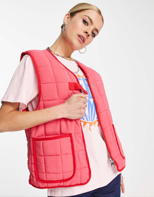 Pull&Bear - Vatteret vest i rød