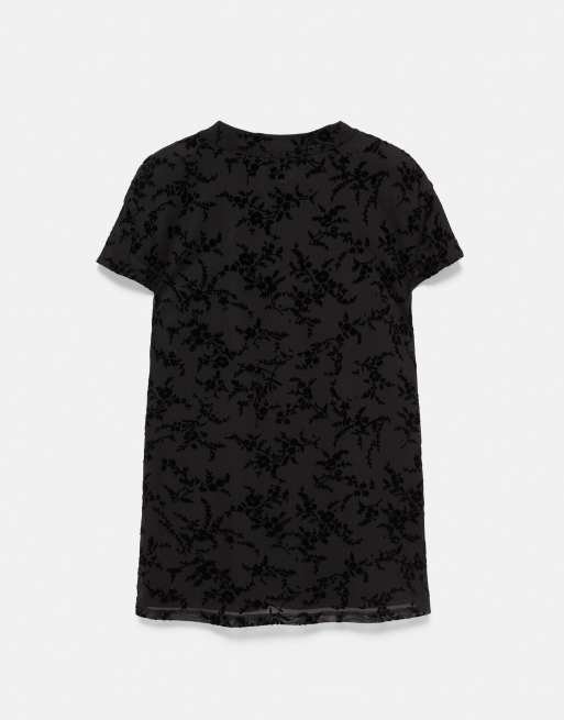 Pull&Bear Velvet toggle shirt in black, 7 of 7
