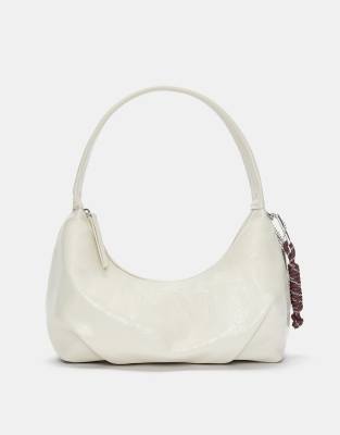 Pull & Bear - Verzierte Schultasche in Ecru-Weiß