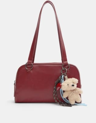 Pull & Bear - Verzierte Schultertasche mit Muster-Rot